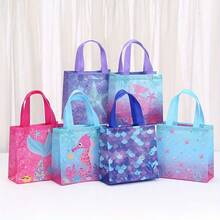 5/10/20pcs Reusable Non-Woven Ocean Themed Party Tote Bags - Small Shopping Bags, Gift Packaging Bags, Multi-Color Ocean Patterns (Seahorse, Starfish), Suitable For Weddings, Festivals, Birthdays, Anniversaries And Shopping, Beach Bags, Ocean Themed Design, Sturdy Handle Design, Applicable For Halloween, Party Packaging Supplies, Gifts For Men - Multicolor - View 3
