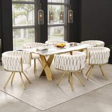 Dining Chairs - Beige, Gold 2 - View 7
