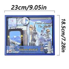 Travel Memory Notebook Gift Set, Ins High-Quality Global Travel Sticker Materials, Notebook Set, Note-Taking Book, Gift - Multicolor - View 2