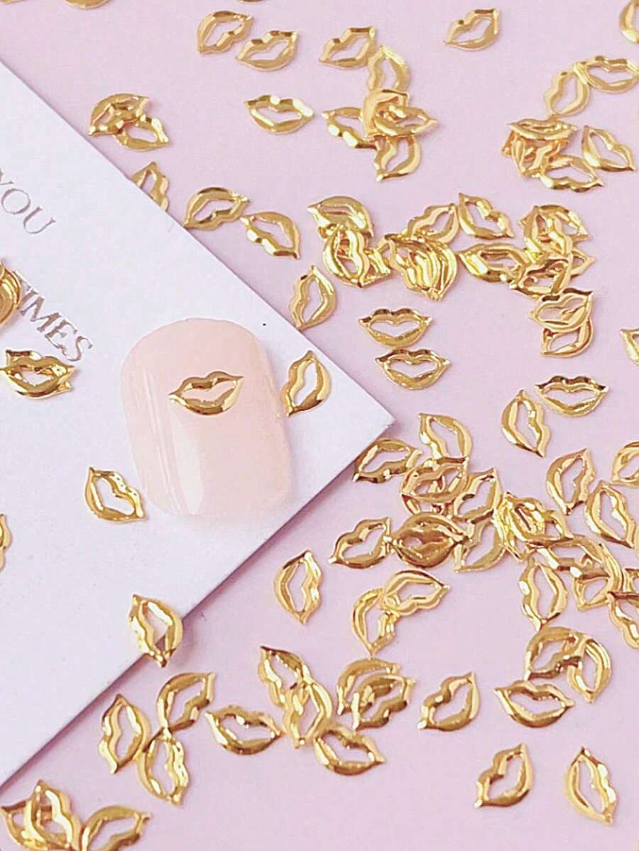 200 chiếc phụ kiện trang trí móng tay chủ đề Ngày Valentine, hình môi kim loại, họa tiết môi in, tự làm, phụ kiện móng tay phong cách Y2K, sản phẩm móng tay phong cách Punk, phụ kiện trang trí móng, thích hợp cho việc tạo kiểu móng, tiệm làm móng và các cửa hàng bán dụng cụ làm móng. - Nhiều màu - Xem 1