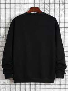 Sudadera de manga larga para caballero - Sudadera para hombre, temática navideña de bastón de caramelo de Arctic Candy Company, cuello redondo, manga larga, informal y versátil, ideal para fiestas, celebraciones, estilo urbano, regalo para hombre. - Negro - Ver 2