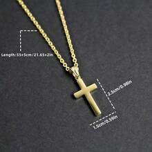 Small Cross Necklace For Men Women, Cross Pendant Chain Necklace, 18K Gold Plated/Silver/Black Pendant Necklace, Waterproof And Non Fading, Stainless Steel Jewelry Gift For Him