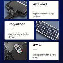 1pc 8000W Solar Powered Motion Sensor Outdoor Street Light, LED Solar Parking Lot Light, Dual Row 12 Grid 504 Yard Wall Lamp, With Remote Control, Suitable For Street, Yard, Garage Entrance And Other Super Bright Automatic Solar Powered Lights - Solar LED Street Lights - View 6