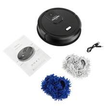 Rainaut Set Of Freestanding ABS Black Round Robot Mopping Cleaner, Intelligent Sweeping Robot Mopping Cleaner USB Rechargeable Dry And Wet Fully Automatic Mopping Machine For For Bedrooms, Living Rooms, Parlors, Studies, Balconies, Kitchens, Etc. It Can Clean Dust, Stains, Pet Hair, Etc. From Wood Floors, Marble Floors, Tile Floors, And Other Various Floors,Black - 黑色 - 查看 9
