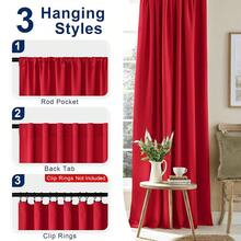 Hiasan Short Red Blackout Curtains 36 Inch Long, Bathroom Small Window Curtains Rod Pocket & Back Tab Thermal Insulated Christmas Drapes Sewn With Tiebacks For Kitchen Basement, 42inch Width, 2 Panels,42inchWx36inchL(Packof2),Red - Màu đỏ - Xem 5