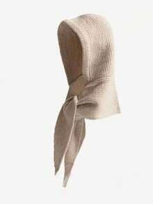 1pc Women's Solid Color Triangular Hooded Scarf Cowl Neck Warmer, Cute & Street Style, Versatile, Knitted Hat For Autumn/Winter, Suitable For Indoor And Outdoor Commute Outfits