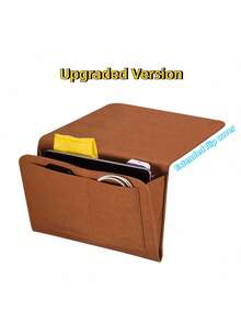 1 件毛毡床边沙发收纳盒，带 3 个口袋的挂袋，可容纳杂志、书籍、平板电脑、iPad、电缆、遥控器、水瓶等。多功能家居收纳盒适用于卧室、客厅、儿童房、宿舍床、沙发、双层床、大学宿舍床等。