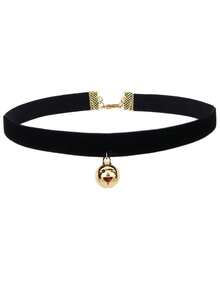 1 chiếc vòng cổ nhung cổ điển dành cho nữ có mặt chuông - Nhiều màu - Xem 10