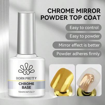  BORN PRETTY 10ml Chrome Base Varnish Semi Permanent Soak Off UV LED Nail Gel Polish Paint Varnish Nail Art Easy To Use Nail Salon Manicure Use