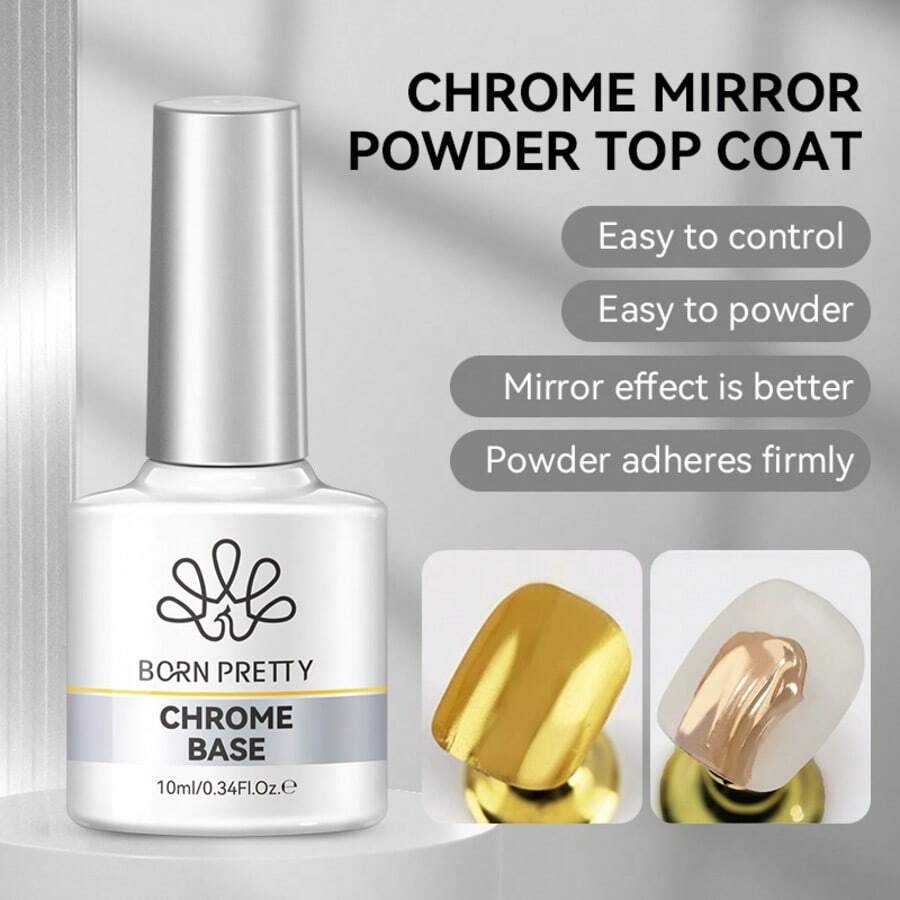 BORN PRETTY 10ml 铬底指甲油 半永久性可卸UV/LED指甲凝胶 指甲油 美甲艺术 易于使用 美甲沙龙美甲