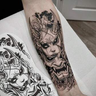 2pcs Warrior Prajnaparamita Temporary Tattoo, Realistic & Long-Lasting Temporary Tattoo, Waterproof & Scratch-Resistant, Lasts 7-15 Days