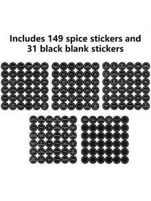 5 Sheets, 180pcs Total Round Spice Labels With Adhesive, Writable, Suitable For Kitchen Pantry Jars, Lids, Food Containers And Spice Storage Boxes - Multicolor - View 5