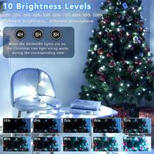 Charging Treasure Lamp String Fairy Lamp, 32M 300 LED Outdoor Lamp String, 8-Mode Remote Control Waterproof Charging Treasure-Wedding Lamp, Used In Gardens, Parties, Festivals, Trees, Courtyards, Lawns, Birthday Decorations-Warm White Light / White Light / Colored Light. - white light - View 3