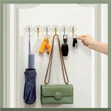 1 件/5 件/10 件免钻粘性挂钩，亚克力奢华墙钩，浴室毛巾钩，厨房收纳钩，衣架钩，无痕强力粘性墙钩