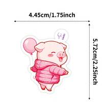 50pcs Pink Piggy, Self-Adhesive, Reusable, Irregular Shape, Suitable For Scrapbooks, Laptops, Cars, Water Bottles, Mobile Phones - Mixed Colors, Compatible With Plastic Surfaces, Perfect Gift - Multicolor - View 7