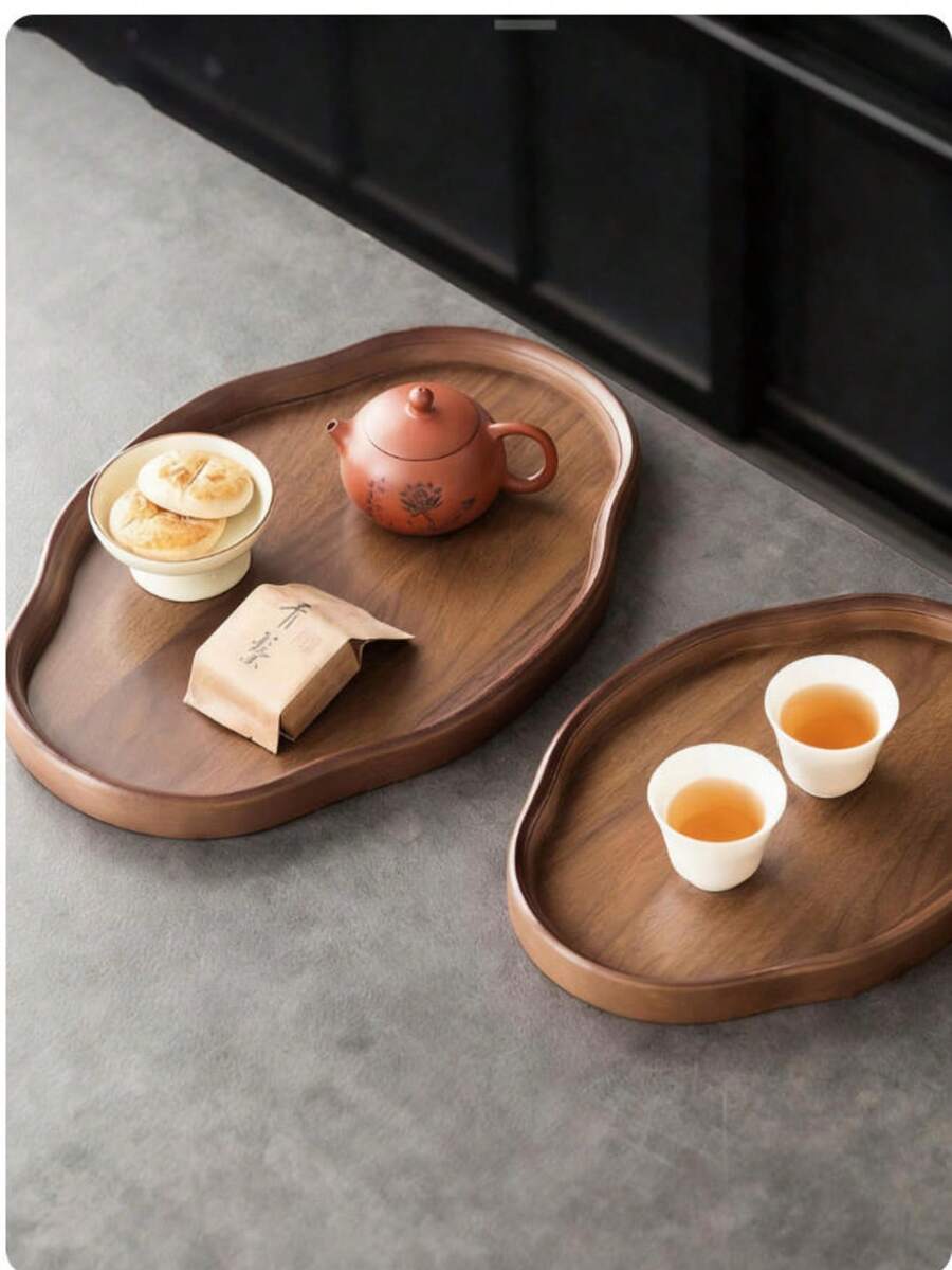 1个椭圆形胡桃木托盘，适合盛放食物、零食、饮料、寿司、牛排、披萨、甜点、蛋糕、面包，也可作早餐托盘、咖啡托盘、茶托盘、餐盘、盛菜盘使用。 - 紫紅色 - 查看 1