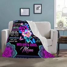 Give Me The Most Beautiful Gift For My Mom - A Blanket, With A Retro And Warm Style,Super Soft Flannel Printed  Blanket,As Birthday Gifts, Family, Wedding, Souvenir Blankets, Polyester Blankets Suitable For All Seasons, Washable, Machine Washable, Lightweight, Breathable, Comfortable, Warm, Unique, 280gsm For Him, Her Personalized Ideal Gifts For Her, Perfect Nap, Camping, Travel, Home, Daily Life, Office Decoration, Birthday, Anniversary, Valentine's Day, Thanksgiving, Christmas, Halloween, Mother's Day, Wedding, New Year Gifts ,Sofa,Bed,Car,Bedroom,Living Room,Office,  Outdoor Camping, Beach,Wall Decoration - Nhiều màu 5 - Xem 4