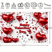 1. 心形气球设计背景横幅 - 提供三种尺寸，适用于情人节、婚礼装饰、周年纪念、拍照背景、餐桌装饰、房间装饰和摄影背景。 - 彩色 - 查看 4