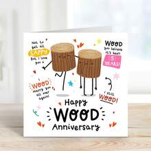Funny 5th Anniversary Card, Fun Anniversary Cards, 5th Anniversary Gifts, Dating Anniversary Cards, Wedding Anniversary Cards, Meaningful Cards - Multicolor - View 6