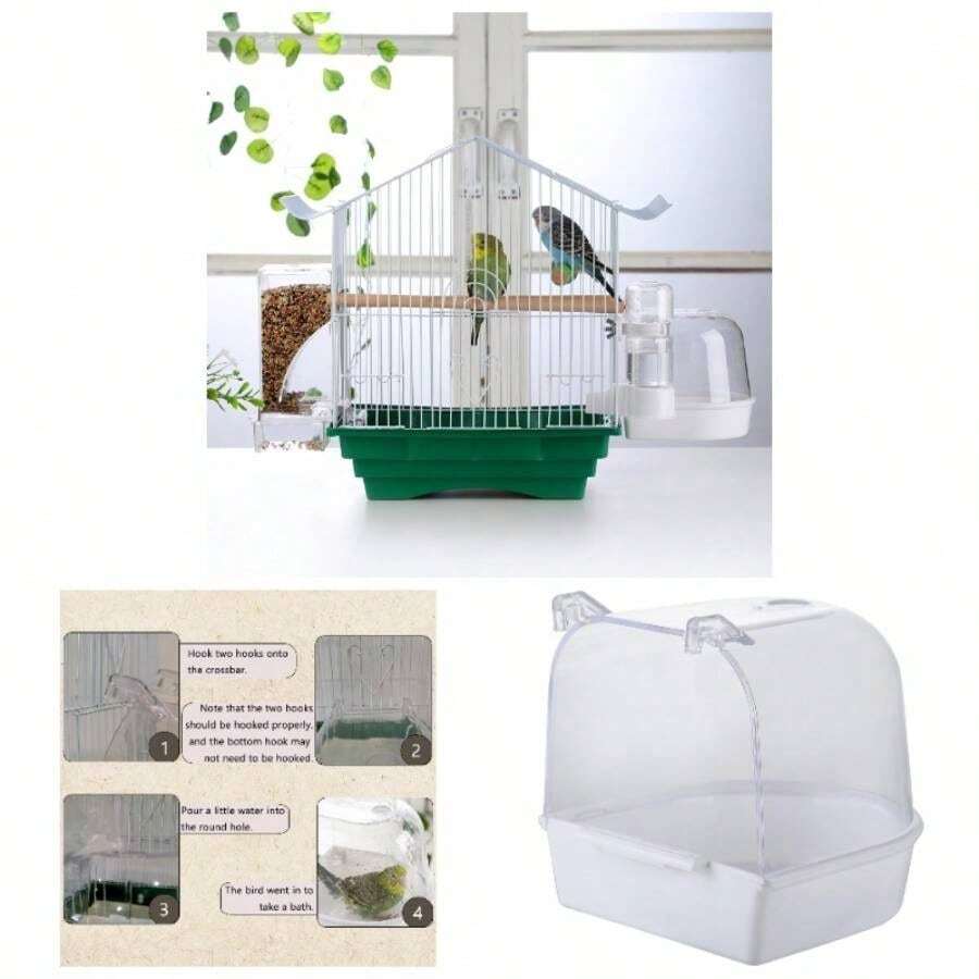 Bird Bath Small Birds Parakeet Cage Accessories - Suitable Cockatiels And Parakeets - Initial - View 1