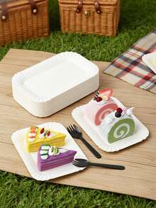 Bộ 10/100 đĩa bánh, đĩa bánh sinh nhật, đĩa tráng miệng & bánh cupcake, đĩa nếm thử, đĩa tiệc & dao nĩa, dĩa, thìa, đĩa ăn nhẹ, đĩa salad, đĩa giấy, thích hợp cho nhà bếp, phòng ăn, dã ngoại, cắm trại, tụ họp, lễ kỷ niệm, tiệc tùng, hồ bơi mùa hè, tiệc sinh nhật, tiệc ngoài trời, ngày Quốc khánh, Giáng sinh. - Nhiều màu - Xem 6