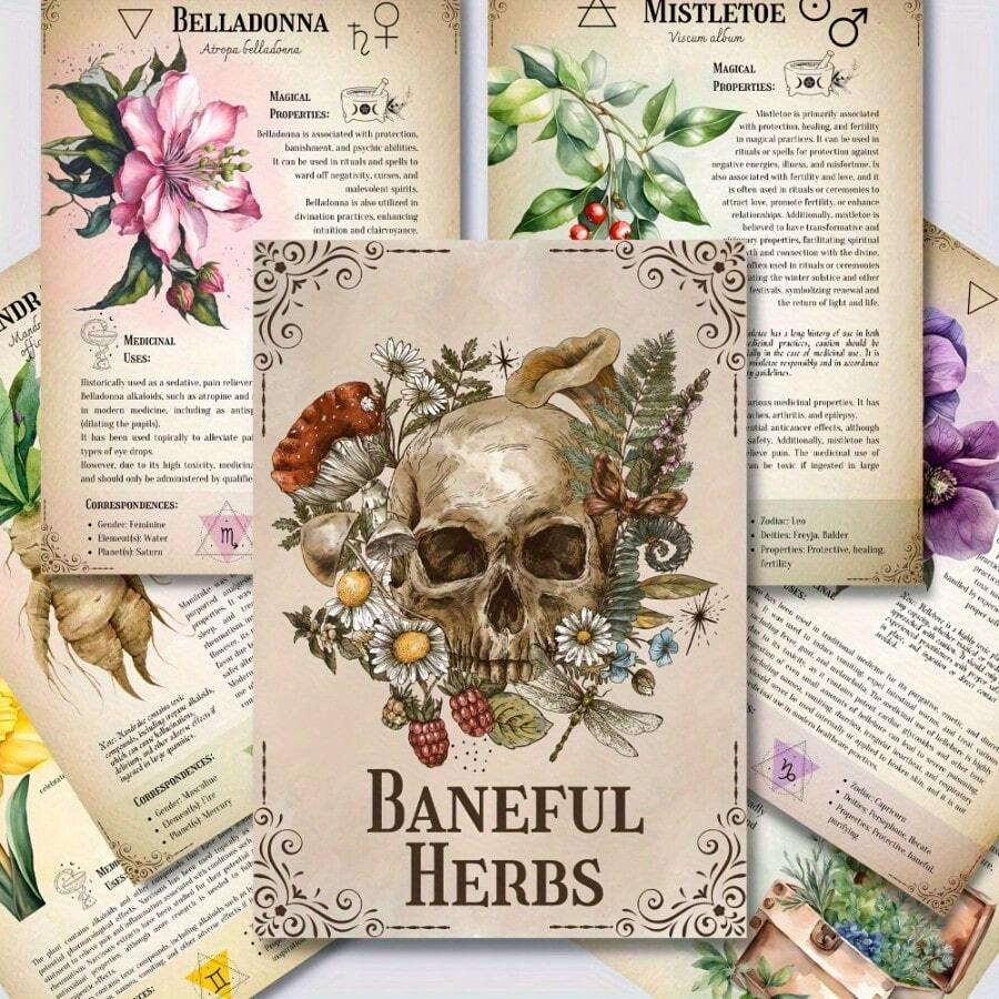 The Ultimate Handbook Of Poisonous Herbs Includes Plant Guides, Astrological Correspondences, And Witchcraft Uses, Making It The Perfect Christmas And Halloween Gift For Herb Lovers. - A5 - 查看 1