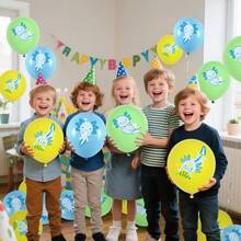 DBlue Axolotl Birthday Party Decorations - Axolotl Party Plies Including Happy Birthday Banner Spirals Cake Toppers Table Centerpieces Balloons LQ - 低品質 - 查看 4