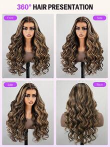 MEGALOOK Balayage Highlight Body Wave Perücke 5x5 Spitze 100% Echthaar Transparenter Spitzenverschluss Perücke Winzige Knoten Natürliche Haaransatz Highlight Farbige Perücken 18-26 Zoll - Natürlich aussehend für den täglichen Gebrauch, Bürobereit, Corpse Bride Halloween Vibes, Party Stil Y2K Baddie, Urlaubsoutfits, Outdoor Cosplay, Campus Schule, Weihnachten, Hochzeit, Festival, für Frauen geeignet - SNATURAL/27 - Übersicht 7