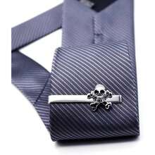 Cool Skull Cufflinks, Skull Tie Clip Set Men, Unique Black Skeleton Cuff Necktie Bar Clips, Novelty Punk Stickpins Cufflink Button Suit Accessories Halloween Theme Party, Gothic Bone Jewelry Cosplay Black Cufflinks, cufflinks Black Cufflinks, Metal, Sin gemas. - inicial - Ver 5