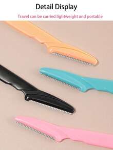 2 pièces/8 pièces Taille-sourcils droit pour débutants, taille-sourcils portable pour femmes débutantes, outil de beauté (assortiment de couleurs) - Multicolore - Voir 1