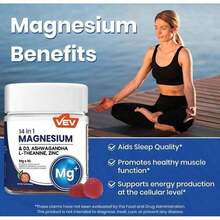 VEV 14-In-1 Magnesium Gummies – With Ashwagandha, L-Theanine, Vitamin D3 & Zinc - 1PC - 查看 3