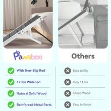 2025 Upgraded Dog Ramp For Couch Foldable Small Dog Ramp For Low Bed 4 Adjustable Height From 13'' To 21" Portable Stable Pet Steps With Non-Slip Pad Pet Ramps Use For Sofa Couch Stairs - White - View 7