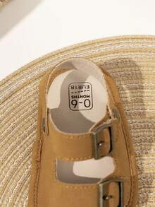 幼儿男童简约时尚平底凉鞋，防滑户外步行鞋，夏季 - 棕色 - 查看 7