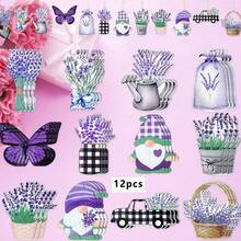 Spring Party Hanging Decorations Set Wooden Flat Dwarf Floral Pendant For Outdoor Garden Party - Violet - View 5