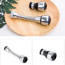 1pc 360 Degree Swivel Faucet Extender, Kitchen Water Saving Aerator, Splash Proof Faucet Head, Pressure Boosting Shower Head Design, Convenient For Cleaning And Water Saving, Kitchen And Bathroom Accessory - Black and White - View 7