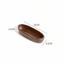 Japanese Sushi Tray Set, Walnut Wood Boat-Shaped Napkin Mat, Tea Towel Holder, Wooden Bowl Plates, Salad Bowl, Restaurant Supplies - Brown - View 14