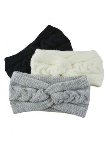 1pc Ear Warmer Headband For Women,Winter Knit Thick Fuzzy Fleece Lined Warm Headbands Ear Muffs Head Wraps, Stocking Stuffers For Women Women Hair Accessories Elegant Hair Bands