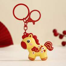 1个可爱3D小马毛绒钥匙扣，多功能包包挂饰 - 彩色 - 查看 7