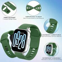 Correa para Redmi Watch 5 Active para Mujer Hombre, Correas de Silicona, Deportiva Impermeable Pulseras de Repuesto para Redmi Watch 5 Active - Verde oscuro - Ver 5
