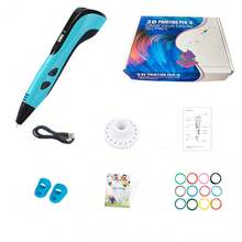 3D Pen With Display - Includes 3D Printing Pen+12 Starter Colors Of PLA Filament+3D Pen Holder+Stencil Book + Project Guide, And USB Power Line - Blue - View 1