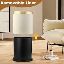 3.17-Gallon Narrow Trash Can (1-Pack) - Durable Plastic, Push-Latch Sealed (Matte Black) | Holiday Home/Office Odor-Control Bin - Kem trắng - Xem 8