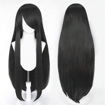 32 Inch Long Straight Wig With Bangs, Heat Resistant Synthetic Fiber, 100% Density, Suitable For Women Costume Party - Perfect For Music Festivals, Carnivals, Christmas And Daily Wear