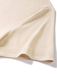 Men's Crew Neck Short Sleeve T-Shirt, Minimalist & Fashionable, Suitable For Summer - Apricot - View 6