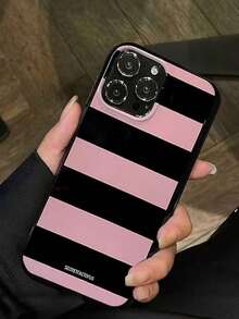 Simple Striped Pink Phone Case Compatible With Apple - Multicolor - View 4