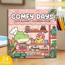 1 Pc Relaxing Coloring Book - 24 Thick Pages, Interesting Patterns, Relax Yourself, Warm Life, Adult Coloring Book For Stress Relief. Suitable As Easter, Mother's Day, Father's Day, Back To School And Birthday Gift. Mom Gift, K-Pop, School Supplies, Coloring Book, Stationery, Easter Gift, Room Decor, School Supplies, Office Supplies, Gift, Party Bag Filler, Toy. (Comfort Space Coloring Book) - Delicious Drinks and Desserts. - View 18