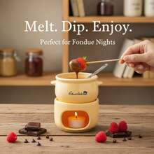 1 Set Ceramic Chocolate Melting Oven, Cheese/Ice Cream Mini Hot Pot Baking DIY Kit, Ceramic Butter Warmer Set, Designed For Cheese/Chocolate/Caramel Cooking - Multicolor - View 7