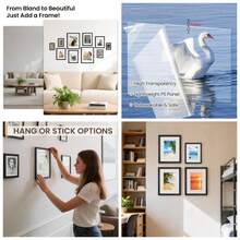 Juego de 2 marcos para cuadros de 8x 10, imgenes de 5x con tapete o 8x 10 sin tapete, Marcos Para Fotos Pared, Negro. - 8x10 - Ver 1