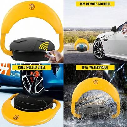 - Cerradura automática de estacionar con control remoto para cochera, barrera de estacionamiento privado, 98.5 pies, bloqueo de espacio para estacionar, protector de entrada, barrera automática,(default)