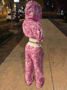 LovelyWholesale Felpa con cappuccio casual da donna, con zip e coulisse, maniche lunghe, aderente, adatta per yoga e uso quotidiano. Pantaloni dritti con coulisse, stampa mimetica a stelle, per abbigliamento autunnale da donna.