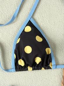 Bộ bikini hai mảnh buộc dây cổ màu đen vàng chấm bi dành cho nữ, mẫu xuân hè 2026, đồ bơi gợi cảm phong cách retro hoàn hảo cho kỳ nghỉ hè trên bãi biển, váy thanh lịch cho nữ, trang phục đi nghỉ mát cho nữ, áo đi chơi và đồ tập thể dục đa năng cho nữ. - Nhiều màu - Xem 6